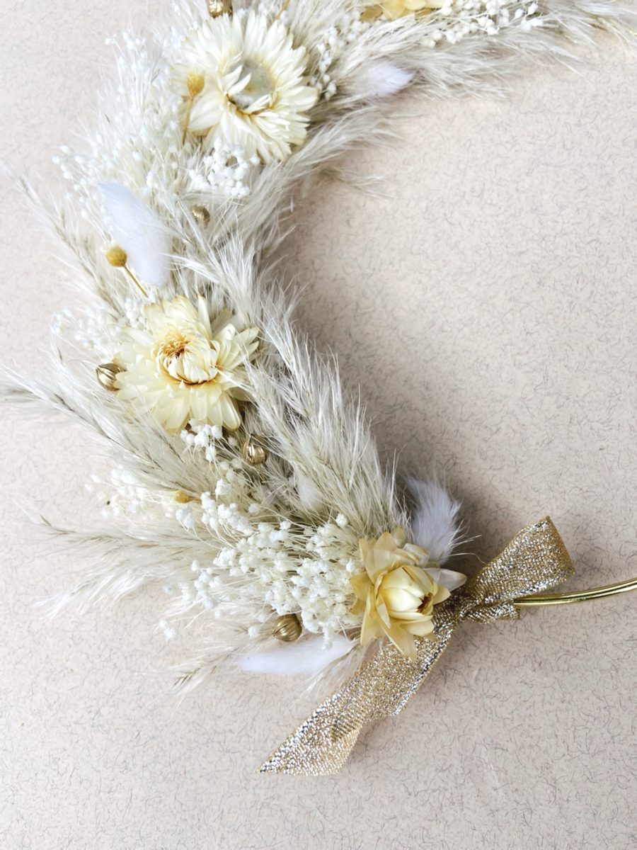 Ange Couronne de fleurs séchées