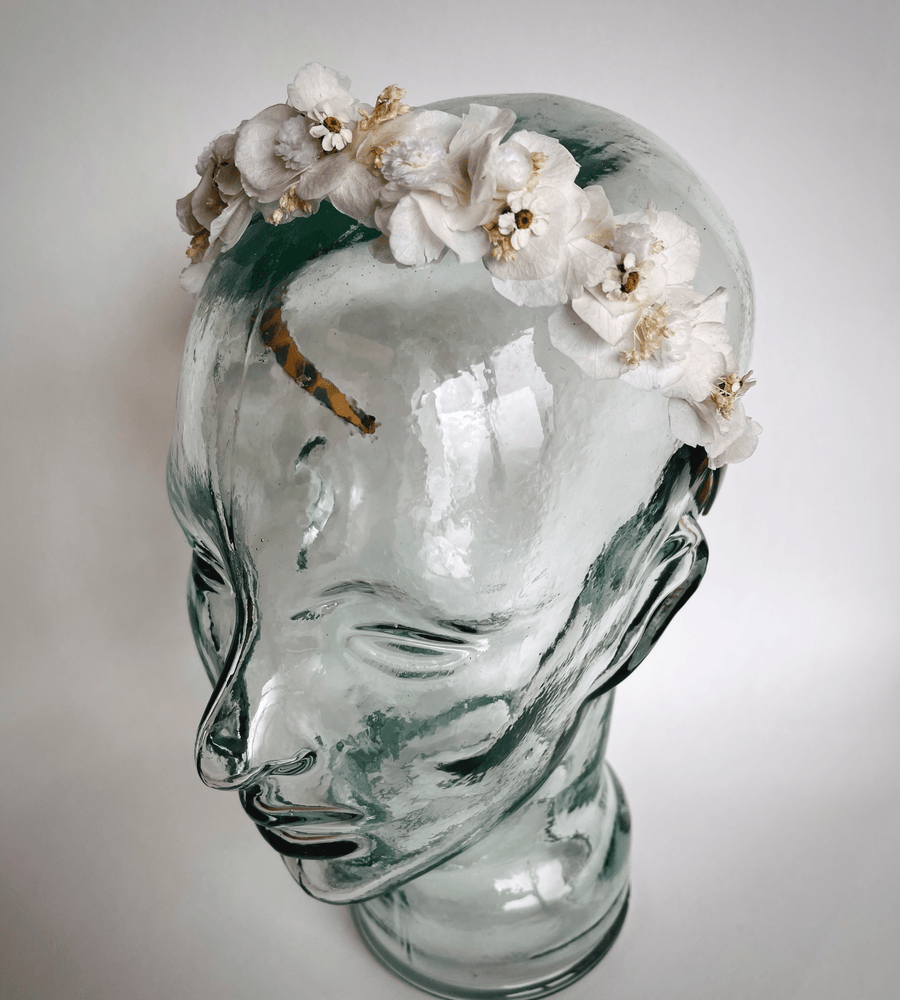 Serre-tête hortensia blanc