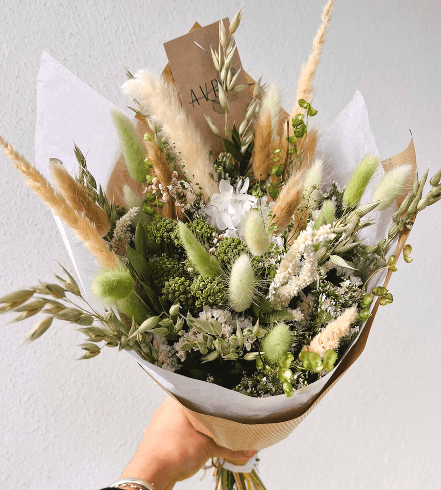 Bouquet fleurs séchées olive