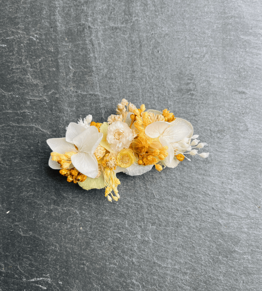 Pince crocodile blanche et jaune