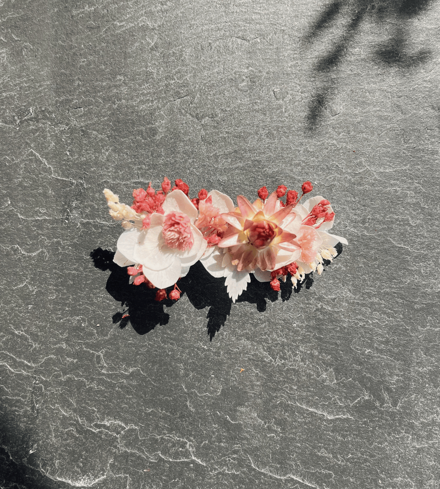 Pince crocodile tons rose et blanc